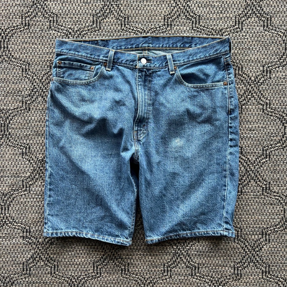 Levi's Shorts Mens 38 Blue Regular Fit 505 Denim Medium Wash Jean Jorts